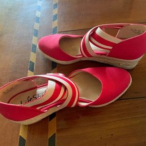 Red Espadrilles.Life Stride  Size 8 1/2